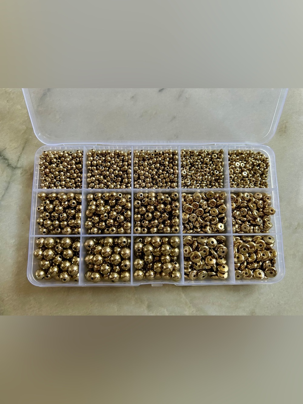 Gold Metal Bead and Spacer Kit - Mixed Sizes